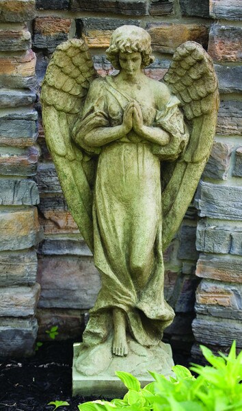 Gabrielle Angel Sculpture Praying Statue Cement Classical Memorial